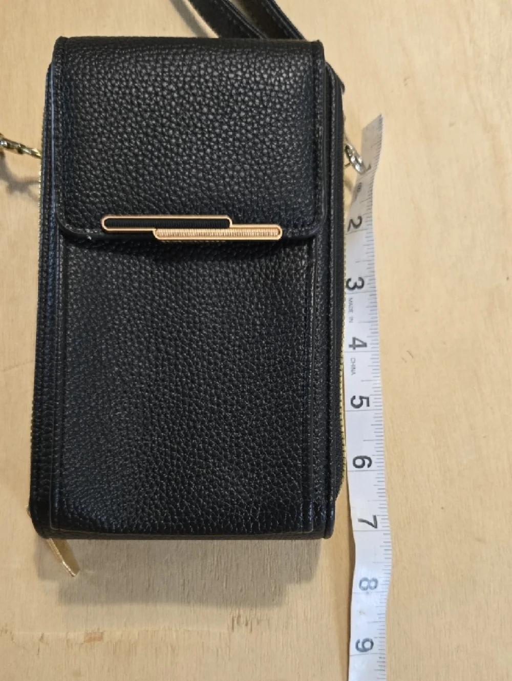 Mingyou Black Crossbody Pebbled Faux Leather Phone Wallet Purse Multiple Pockets - Picture 10 of 12